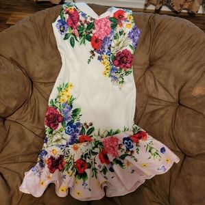 Venus White Floral dress size medium